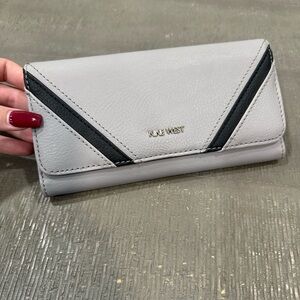Nine West Gray and Black Women's Clutch Wallet